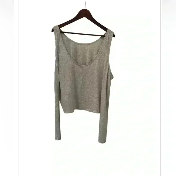 Topshop Women’s New Heather Grey Scoop Tie Back Relaxed Fit Top, Size 12 - Picture 3 of 4